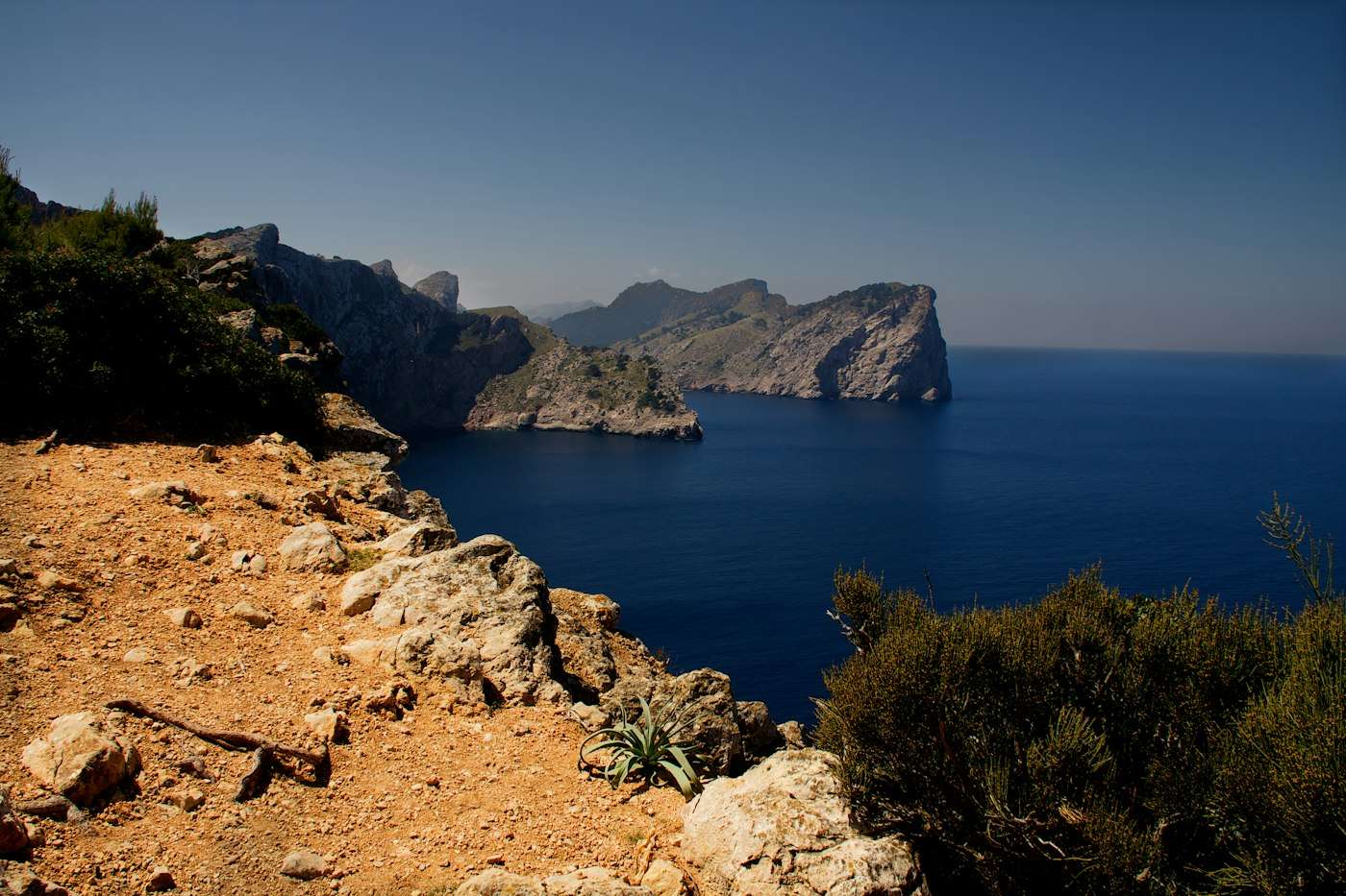 Cliffs of Cap de Formentor falling to the sea on Mallorca's northern tip